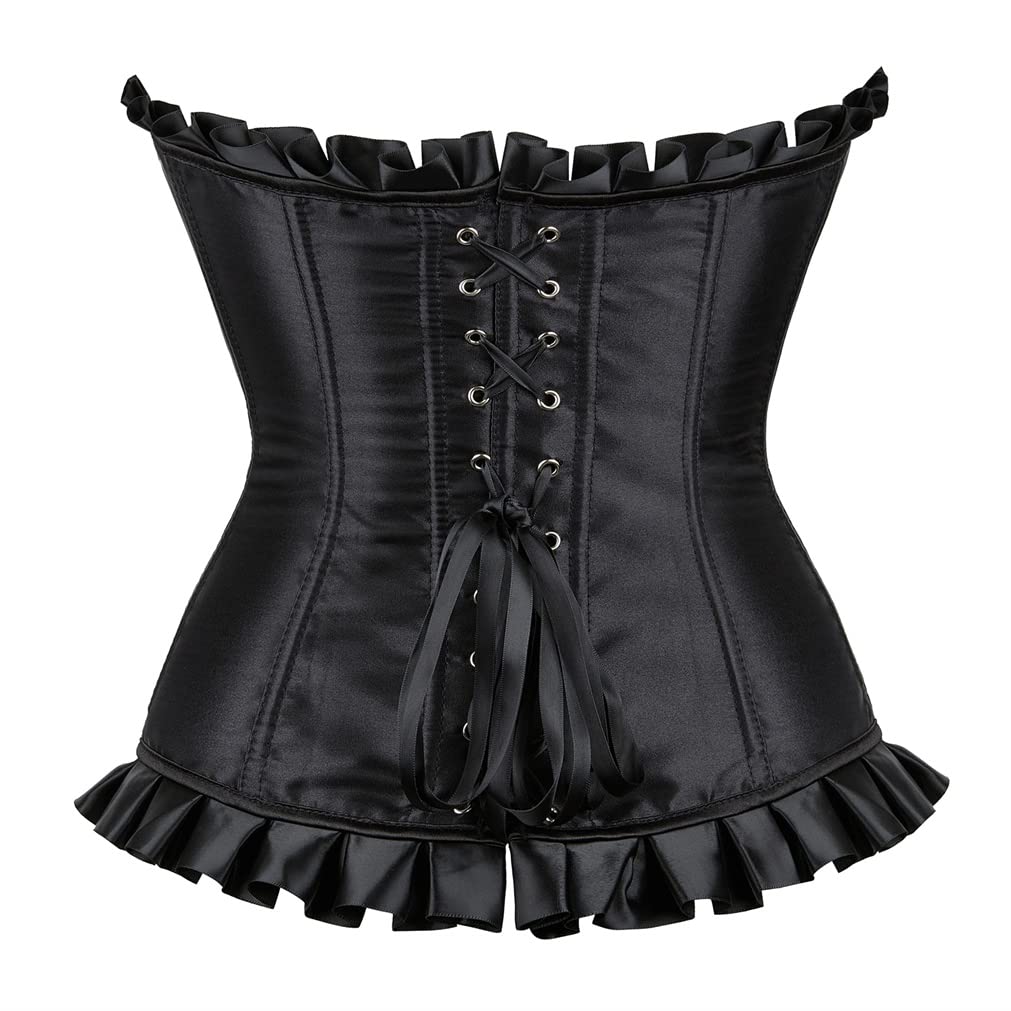 Grebrafan Womens Corsets Floral Lace Overlay Corset Bustier Top