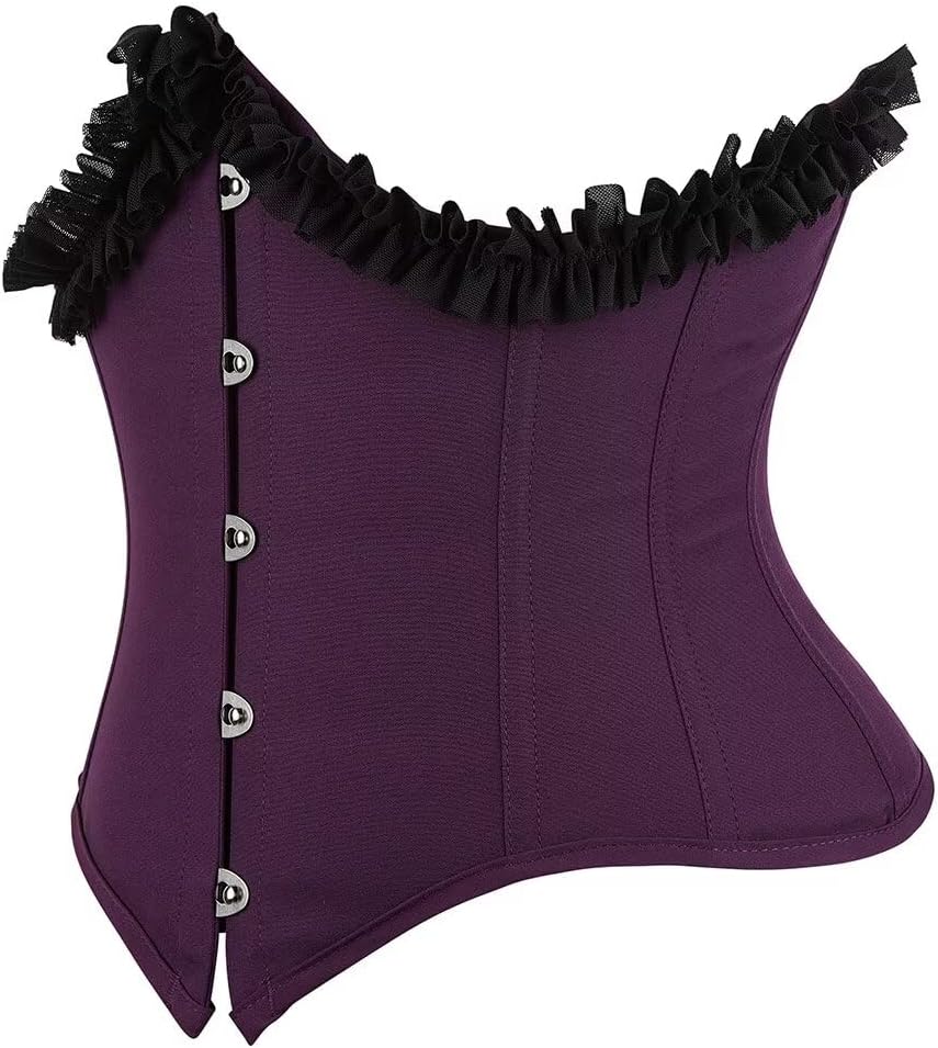 Jutrisujo Underbust Corset Top Bustier Women Lace up Boned Gothic Waist Trainer Fashion Plus Size