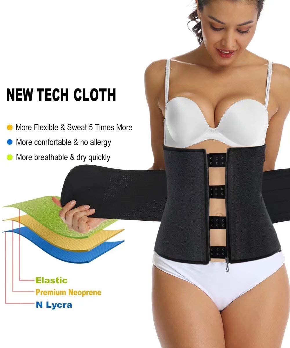 HOPLYNN Neoprene Sweat Waist Trainer Corset Trimmer Shaper Belt for Women