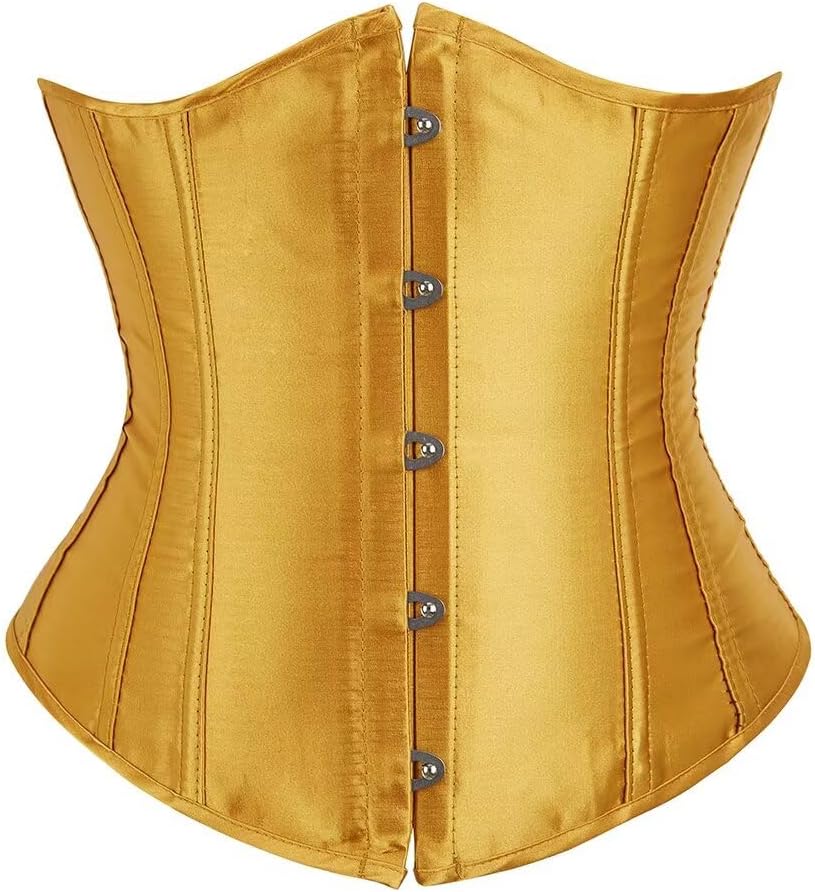 Jutrisujo Corset Underbust Lace up Boned Brocade Waist Training Plus Size