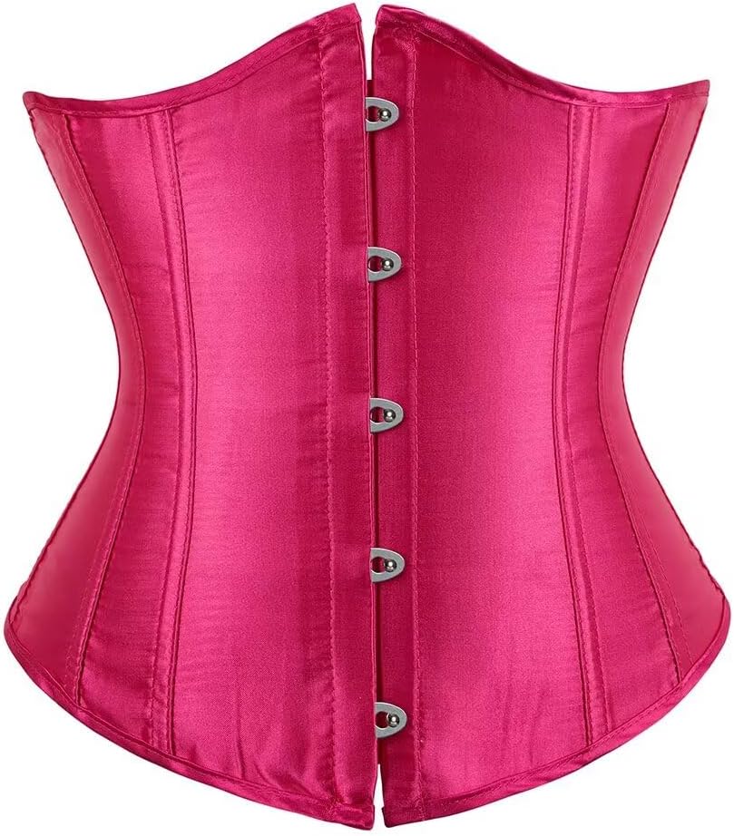 Jutrisujo Corset Underbust Lace up Boned Brocade Waist Training Plus Size