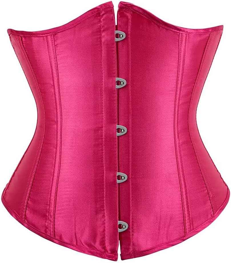 Jutrisujo Corset Underbust Lace up Boned Brocade Waist Training Plus Size