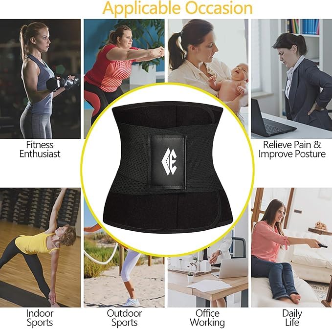 Waist Trainer Belt for Women Man - Waist Trimmer Ab Belt - Tummy Control Body Shaper