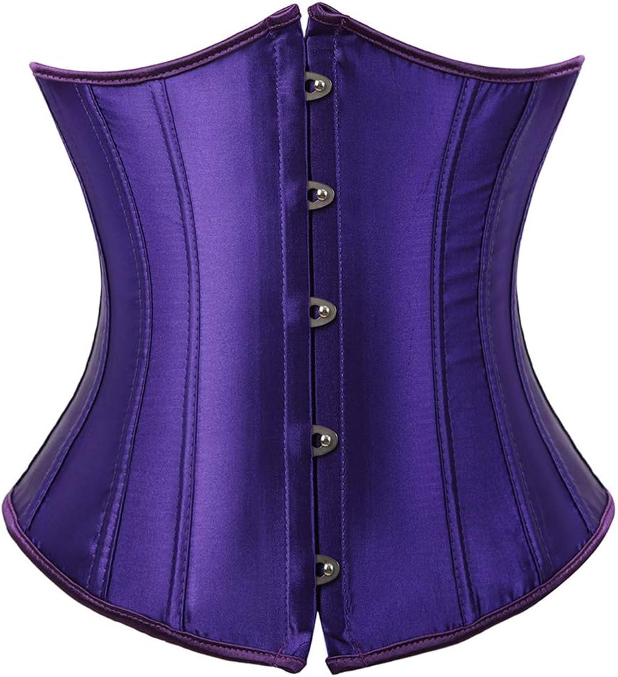 Kranchungel Underbust Corsets for Women Black Corset Top Waist Trainer Fashion Bustier Plus Size Corset