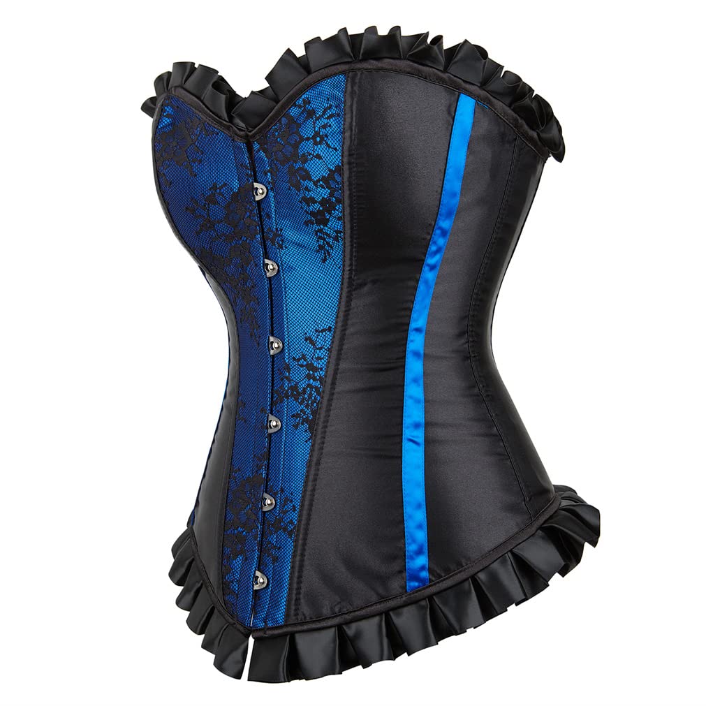 Grebrafan Womens Corsets Floral Lace Overlay Corset Bustier Top