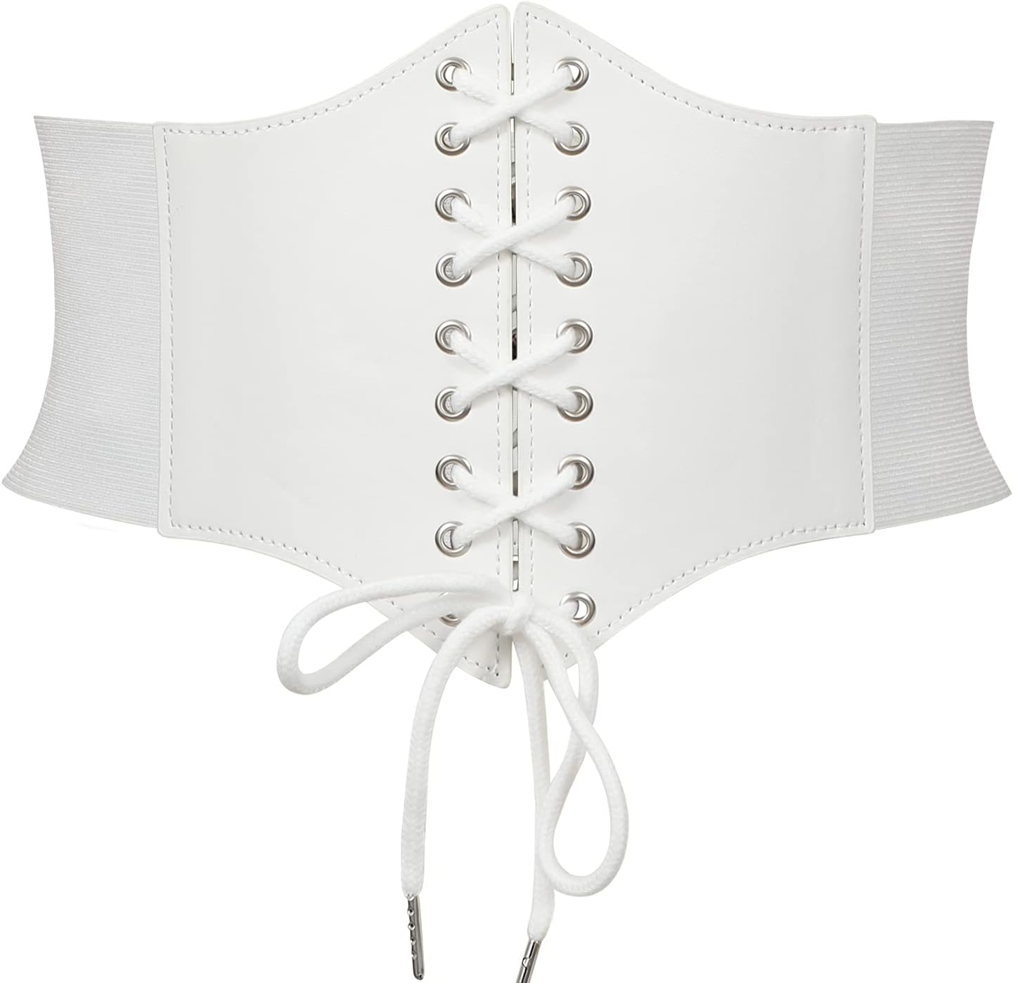 WHIPPY Women's Lace-up Corset Elastic Waist Belt, Tied Waspie Wide Belt for Women Halloween Costume