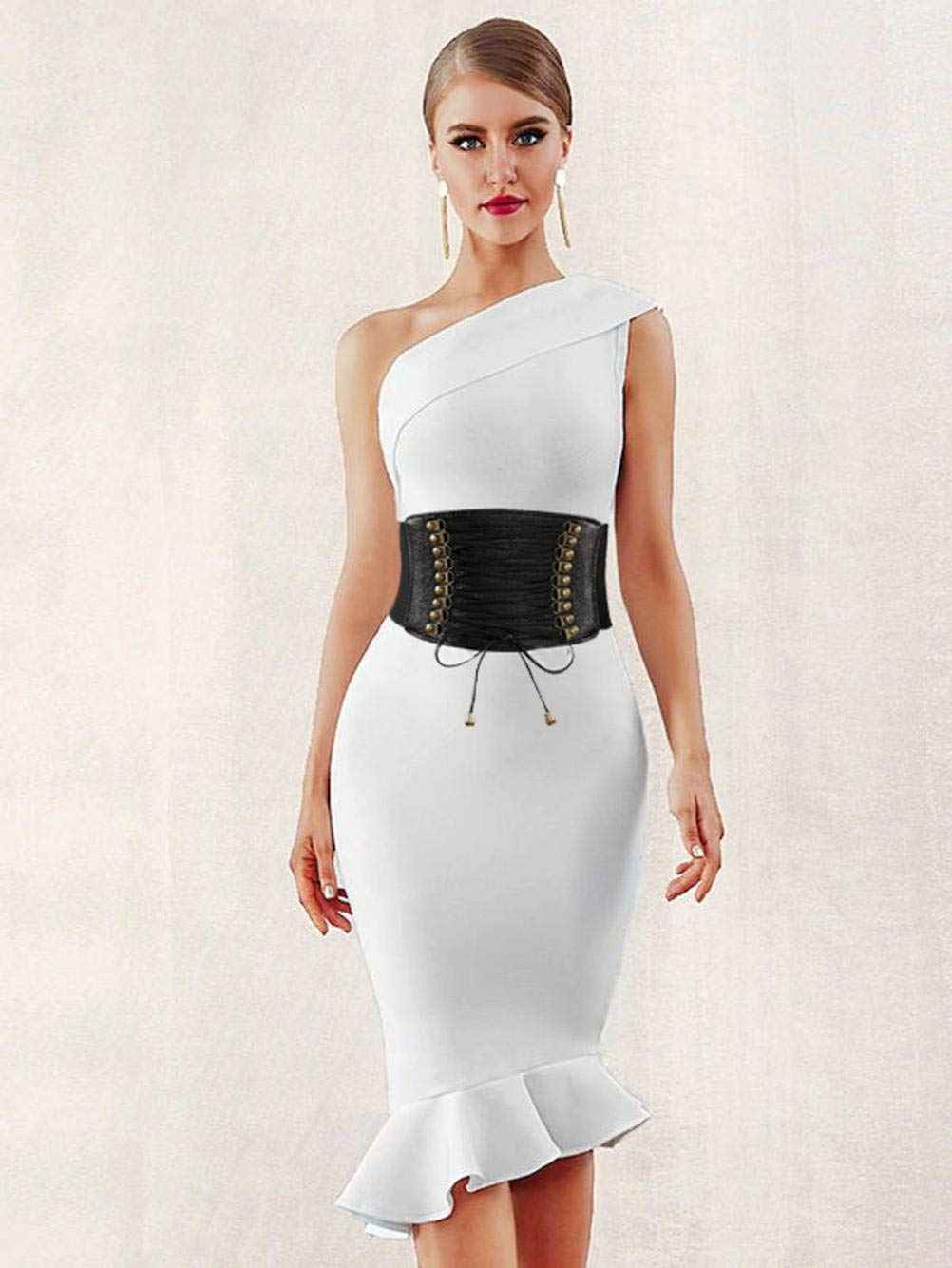 VOCHIC Womens PU Leather Belt High Waist Cincher Belt Corsets for Waist Training Wide Belt
