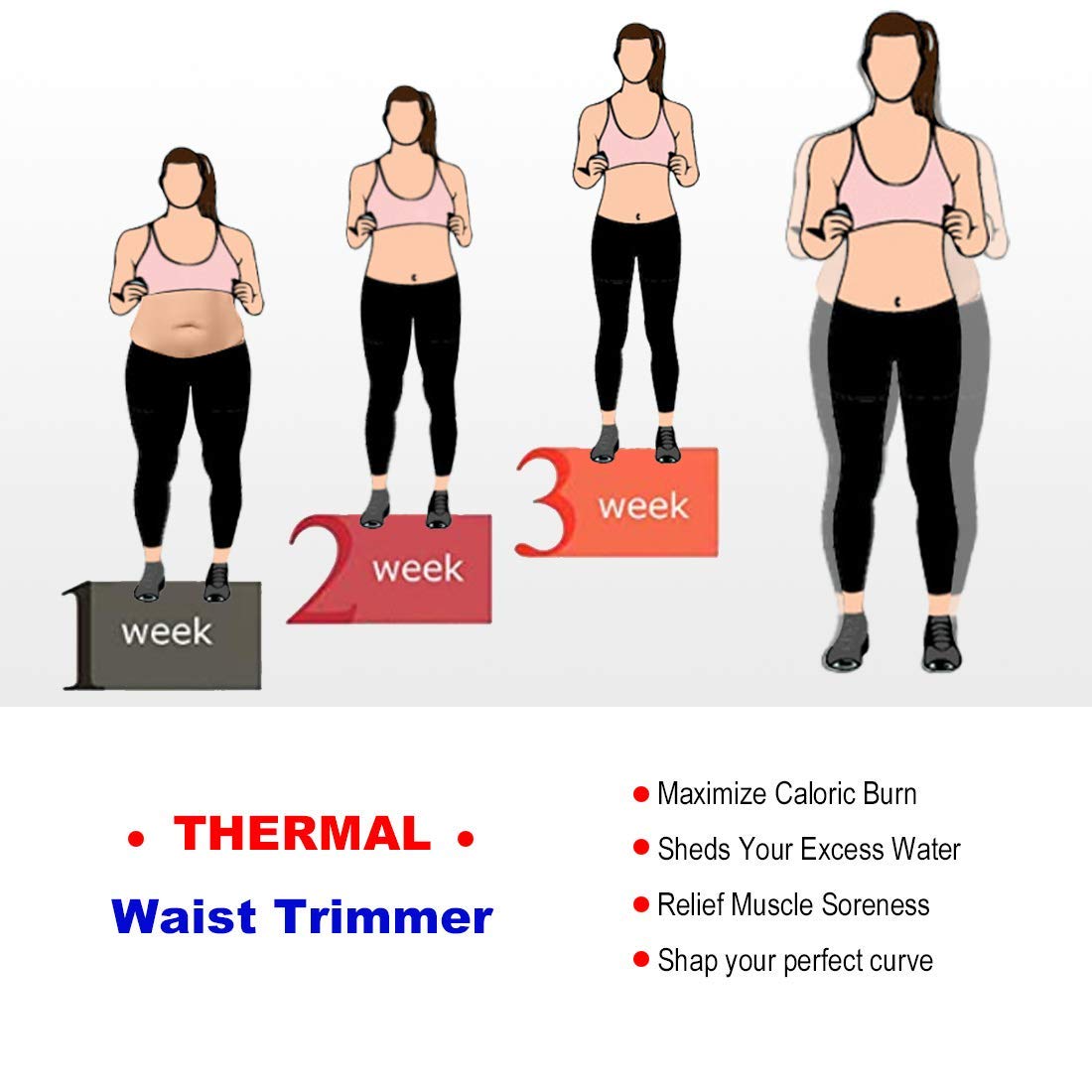 HOPLYNN Neoprene Sweat Waist Trainer Corset Trimmer Shaper Belt for Women