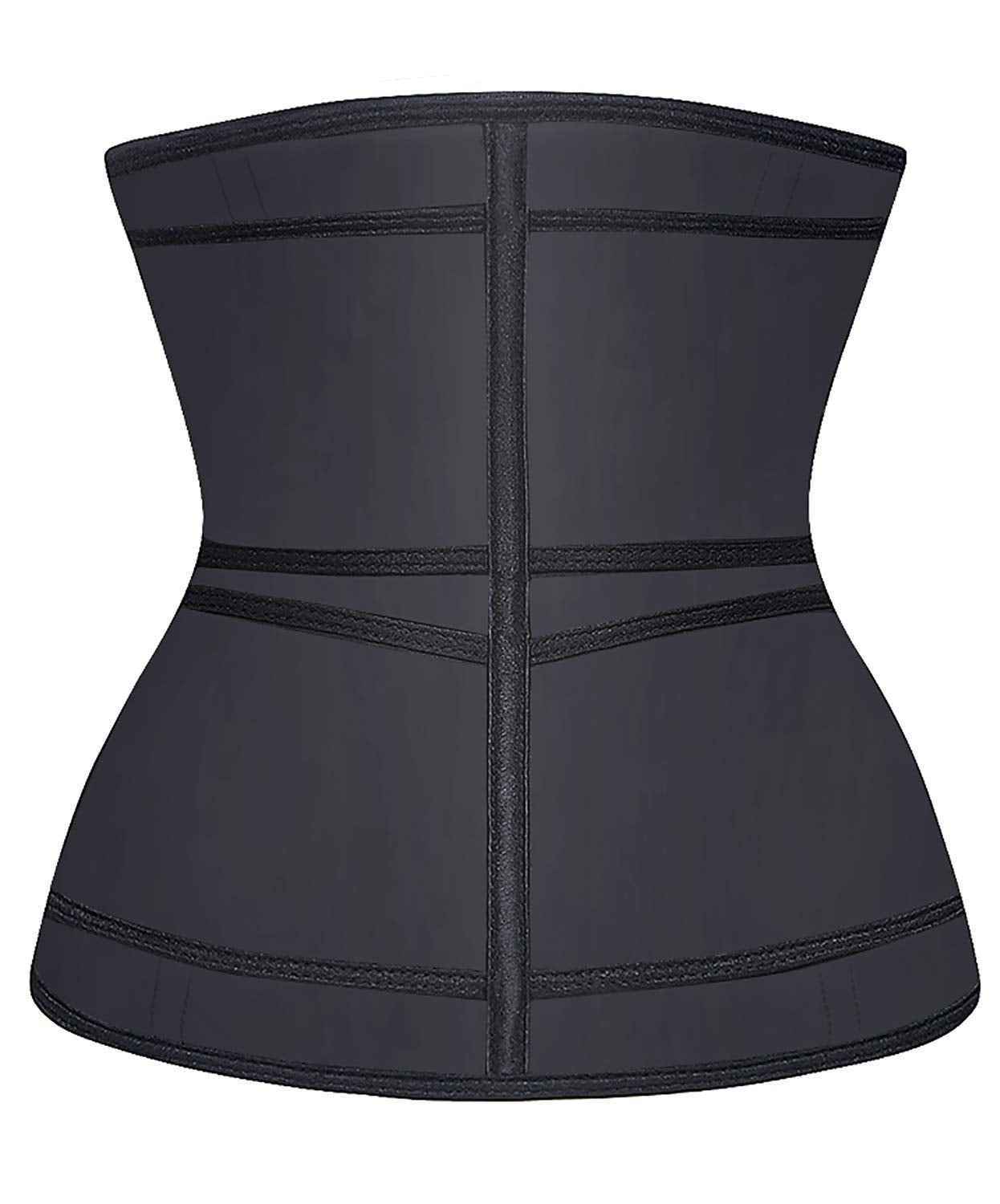 YIANNA Waist Trainer for Women Latex Underbust Double Training Belt Tummy Control Waist Cincher Sport Girdle