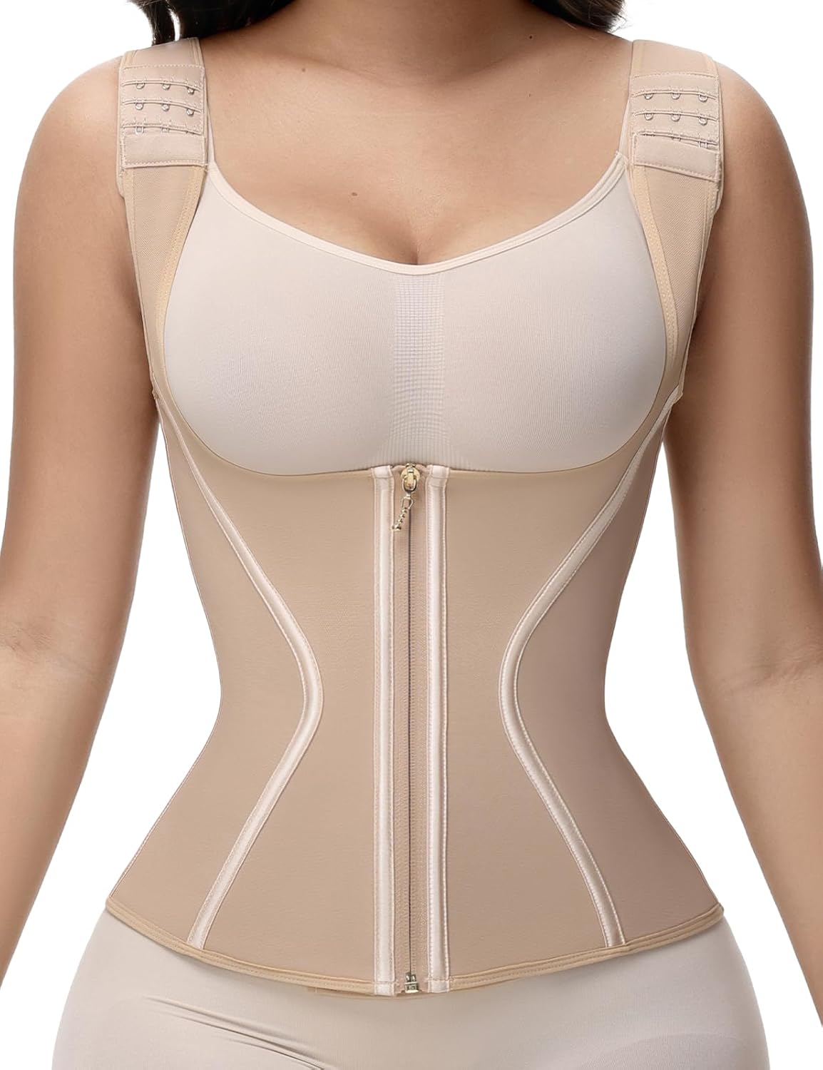 SHAPSHE Waist Trainer for Women Tummy Control Corset Sport Workout Body Shaper Compression Vest for Postpartum Gym with strap