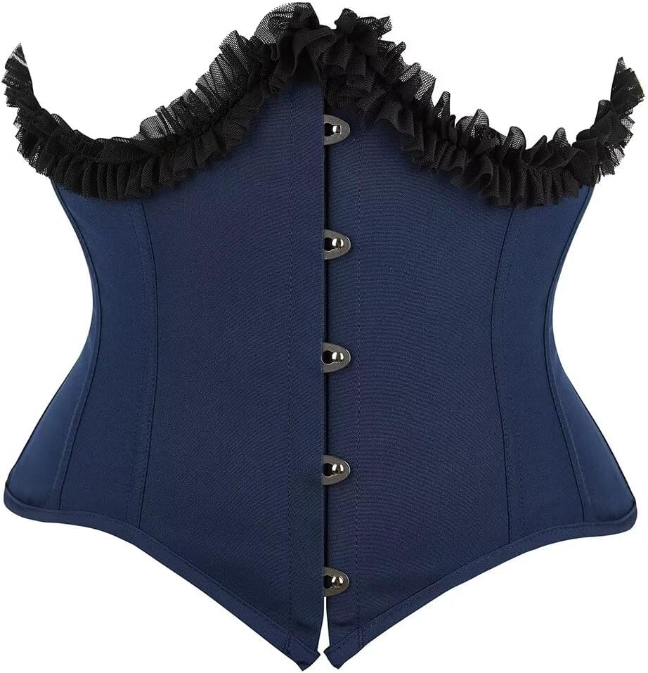 Jutrisujo Underbust Corset Top Bustier Women Lace up Boned Gothic Waist Trainer Fashion Plus Size