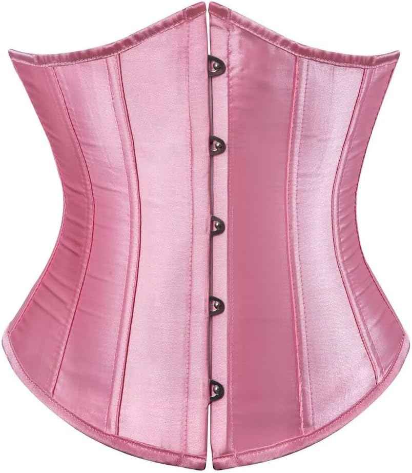 Jutrisujo Corset Underbust Lace up Boned Brocade Waist Training Plus Size