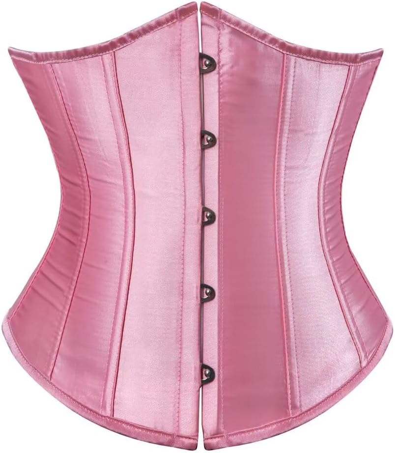 Jutrisujo Corset Underbust Lace up Boned Brocade Waist Training Plus Size