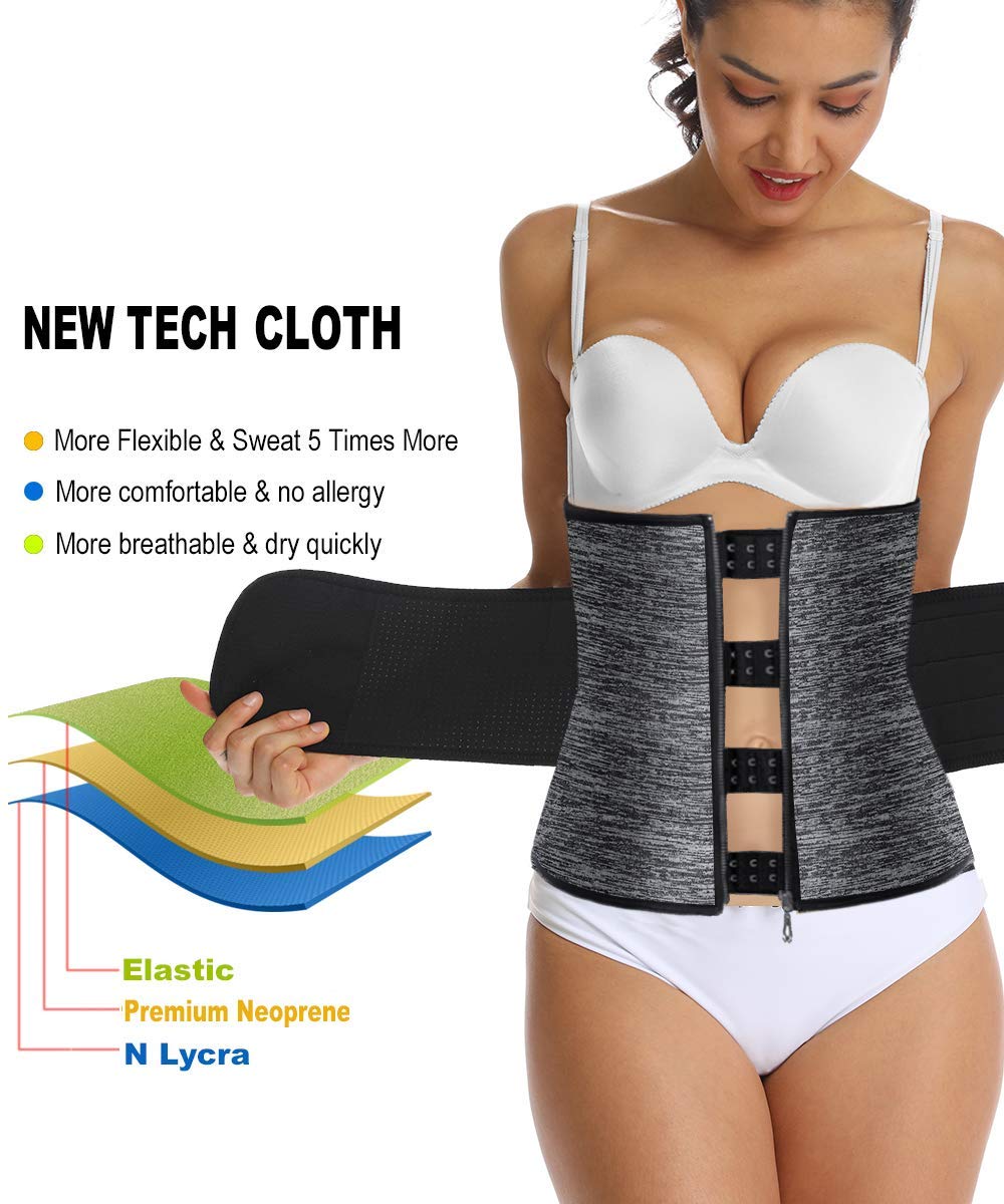 HOPLYNN Neoprene Sweat Waist Trainer Corset Trimmer Shaper Belt for Women