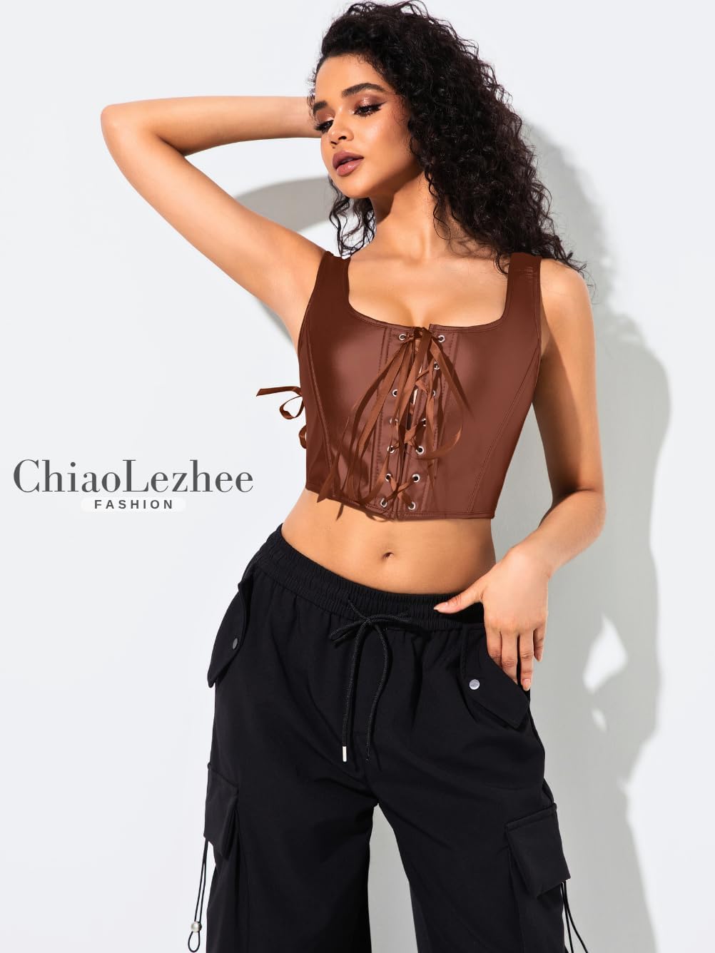 Renaissance Corsets Leather, Lace Up Overbust, S-6XL Sexy Tops