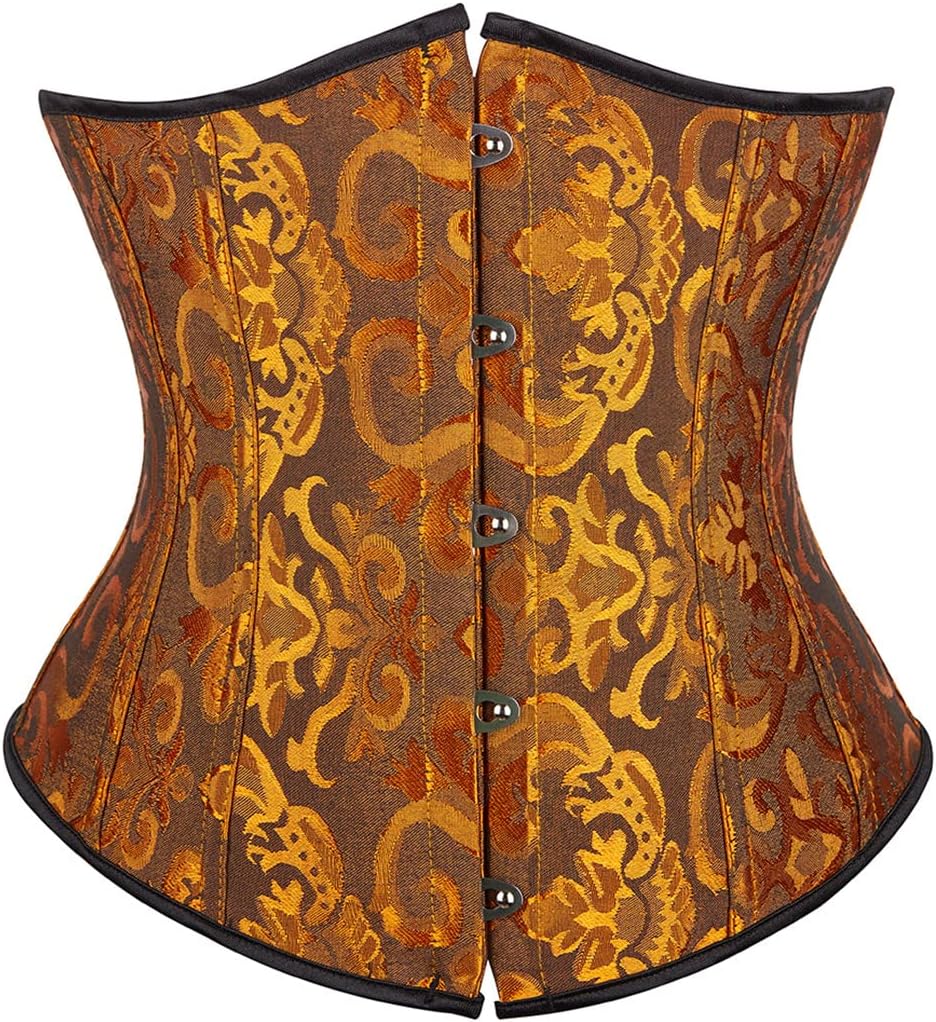 Kranchungel Underbust Corsets for Women Black Corset Top Waist Trainer Fashion Bustier Plus Size Corset