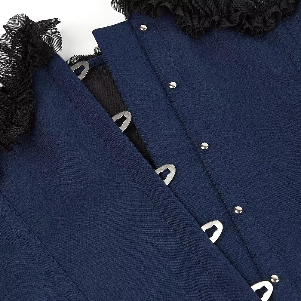 Jutrisujo Underbust Corset Top Bustier Women Lace up Boned Gothic Waist Trainer Fashion Plus Size