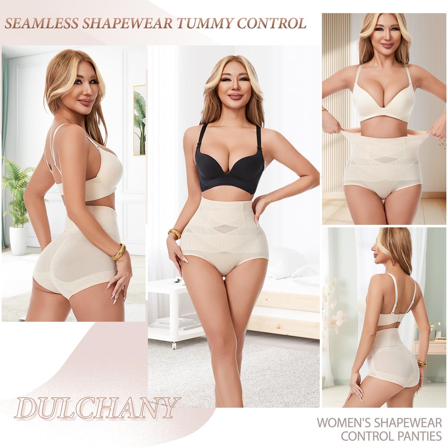 Dulchany Tummy Control Shapewear Panties for Women Body Shaper Seamless Underwear Panty Girdle