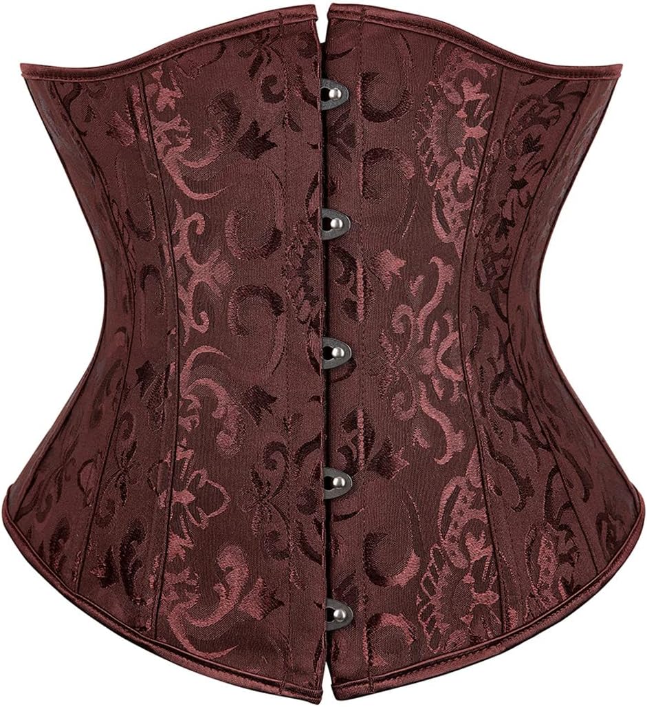 Kranchungel Underbust Corsets for Women Black Corset Top Waist Trainer Fashion Bustier Plus Size Corset