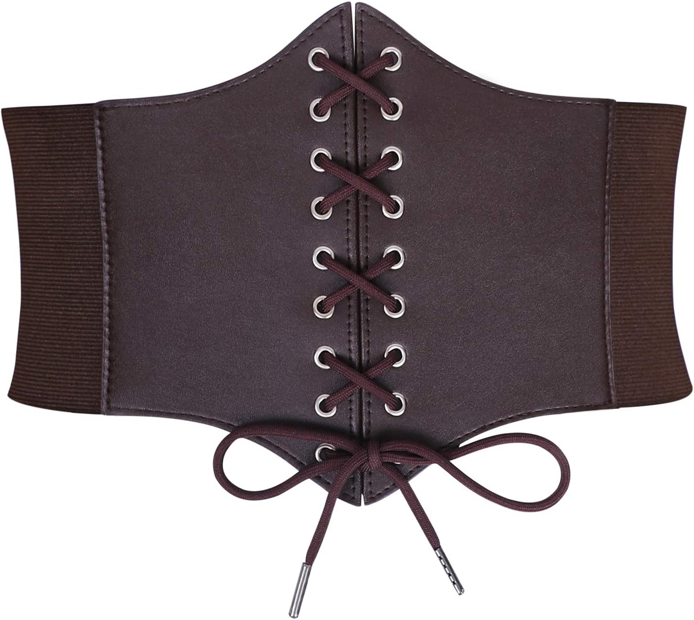 WHIPPY Women's Lace-up Corset Elastic Waist Belt, Tied Waspie Wide Belt for Women Halloween Costume