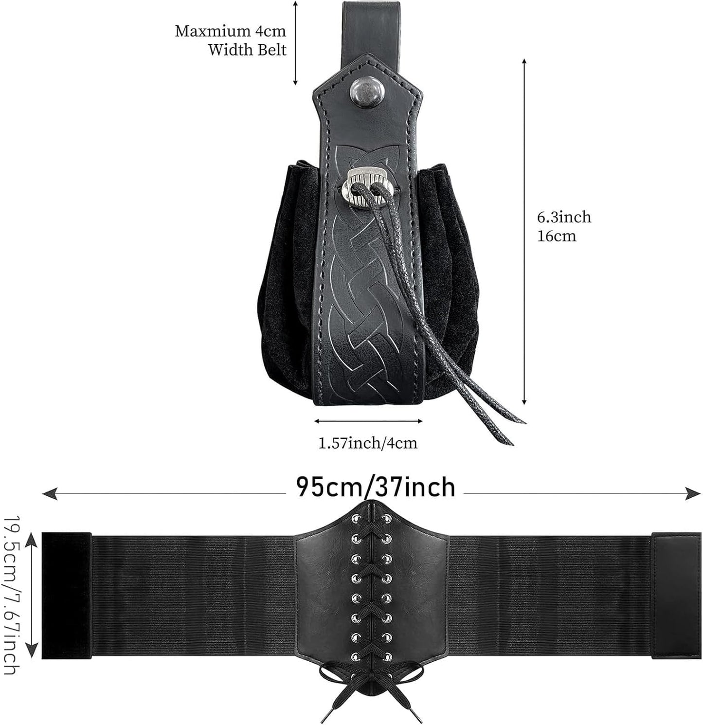 SUMGOGO 5PCS Corset Renaissance Belt Medieval Renaissance Belt Pouch Cork Potion Bottle Festival Halloween Costume Accessory