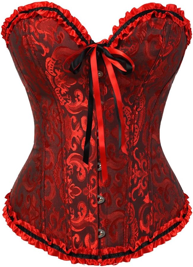 Zhitunemi Black Corset Top for Women Pirate Corsets Shapewear Steampunk Corset Overbust