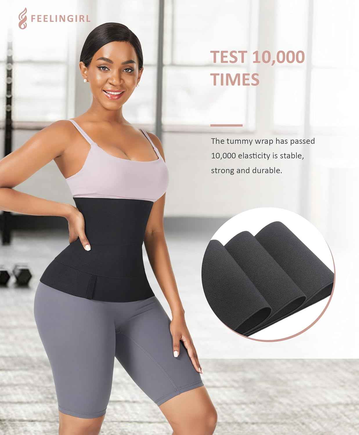 FeelinGirl Waist Trainer for Women Bandage Wrap Trimmer Belt Long Torso Tummy Wraps Belly Body Shaper Waist Trimmer Belt