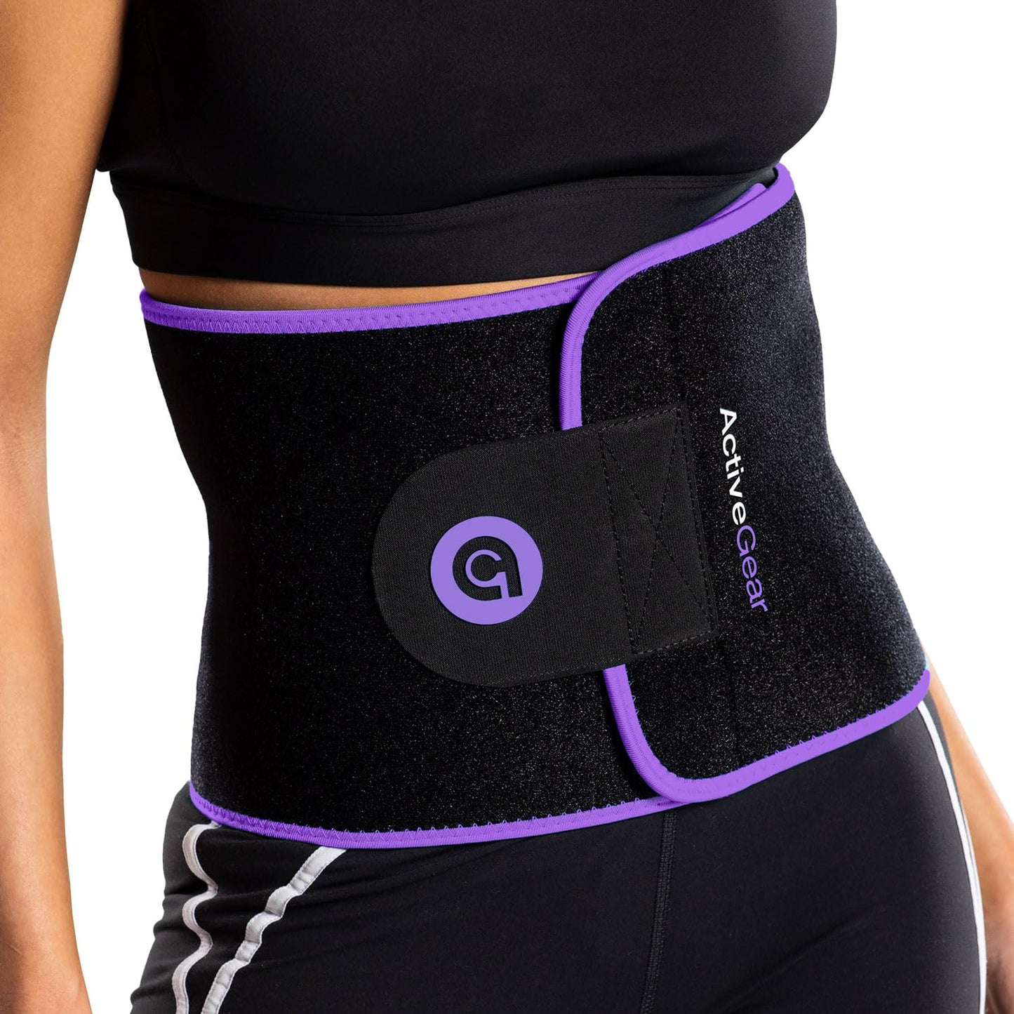 ActiveGear Premium Waist Trimmer & Trainer Belt for Men and Women - Sweat-Enhancing Slimming Wrap for Stomach, Adjustable Fit