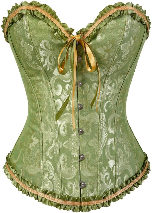 Zhitunemi Black Corset Top for Women Pirate Corsets Shapewear Steampunk Corset Overbust