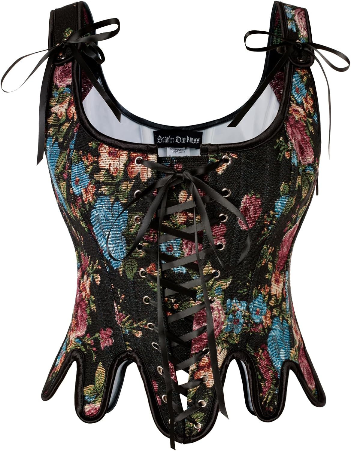 Scarlet Darkness Corset Tops for Women Renaissance Corset Floral Lace Up Bodyshaper Bustier