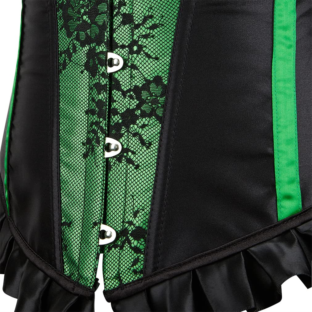 Grebrafan Womens Corsets Floral Lace Overlay Corset Bustier Top