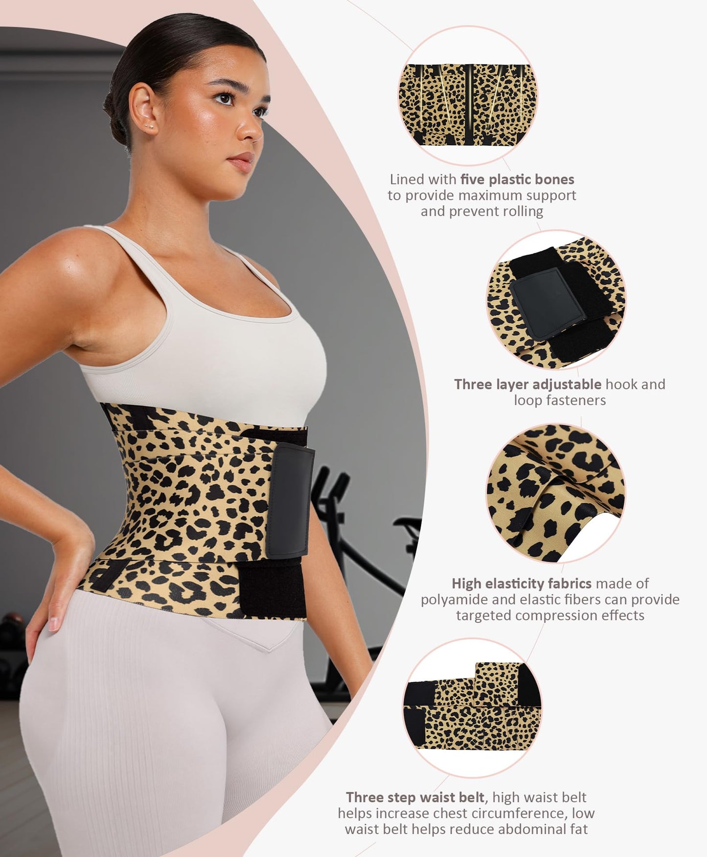 FeelinGirl Waist Trainer Belt Waist Cincher Trimmer Ab Belt Tummy Control Body Shaper with Triple Wrap Women and Men