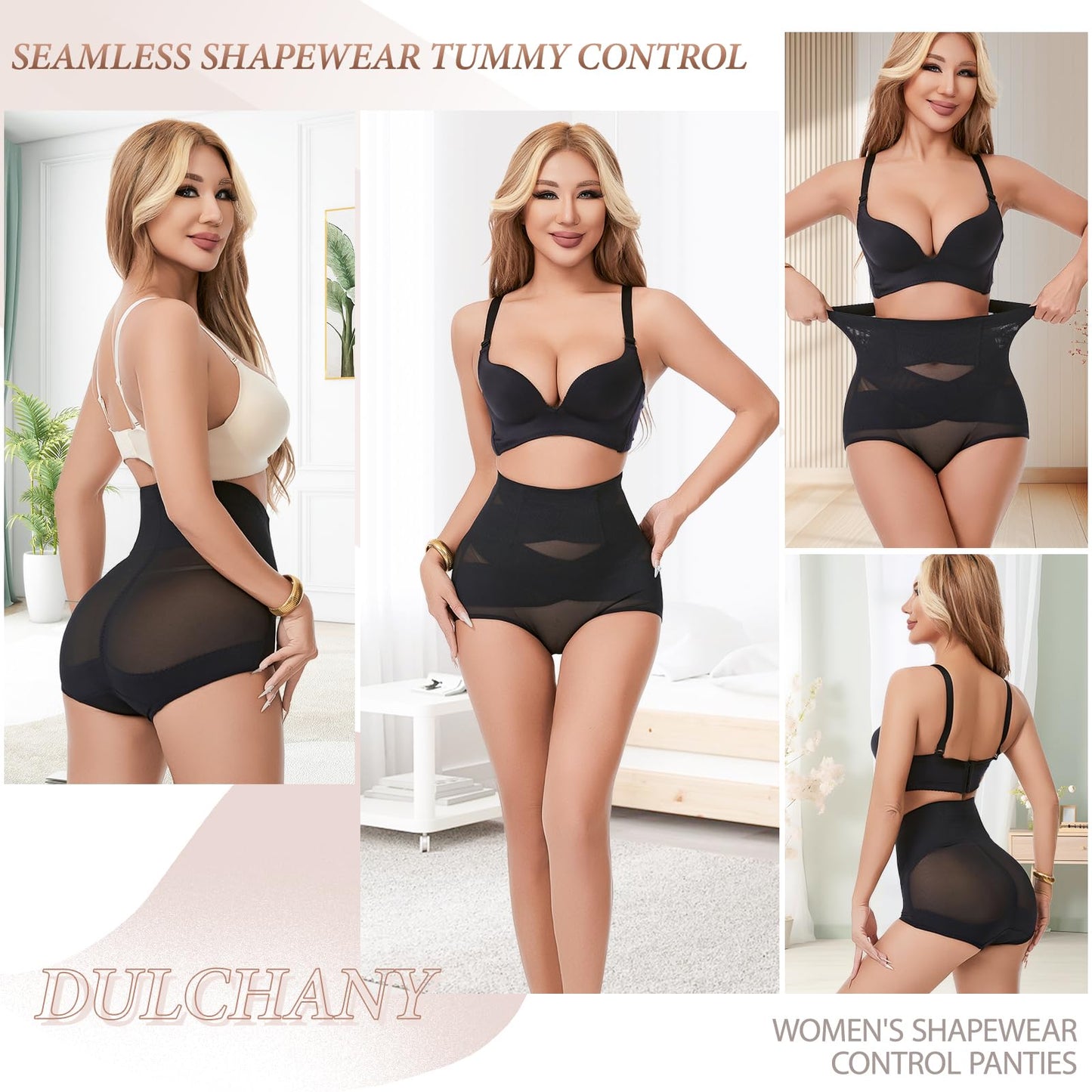 Dulchany Tummy Control Shapewear Panties for Women Body Shaper Seamless Underwear Panty Girdle