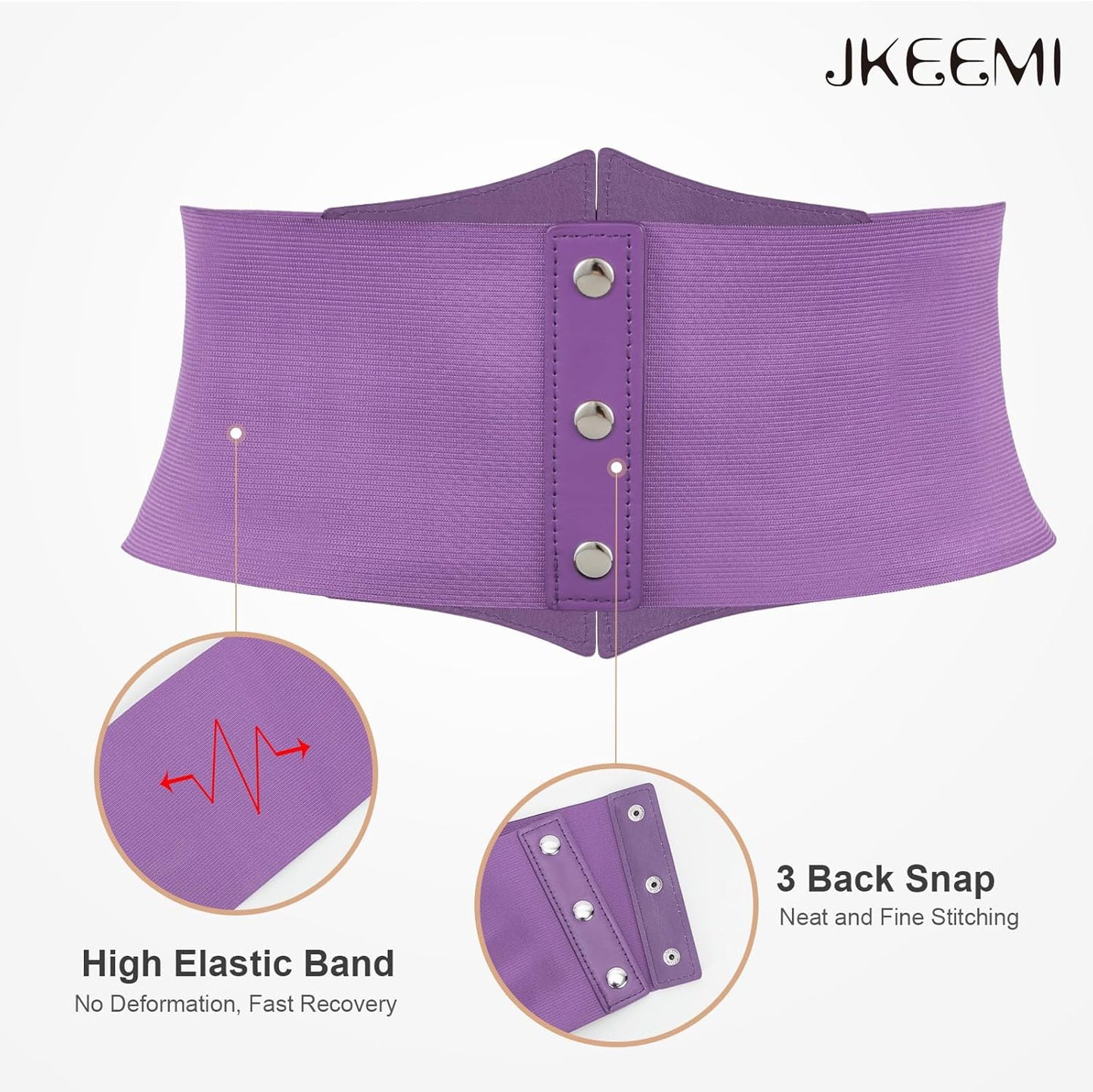 Women Corset Belt Metal O-Ring Heart-Ring Wide Elastic Waspie Waist Belt for Daily Cosplay Halloween Costumes