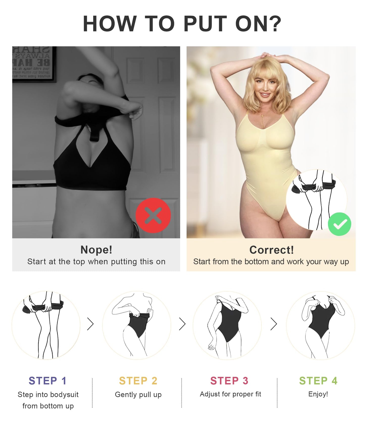 SHAPERX Women's Shapewear Bodysuit Tummy Control Body Shaper Seamless Sculpting Snatched Waist Body Suit