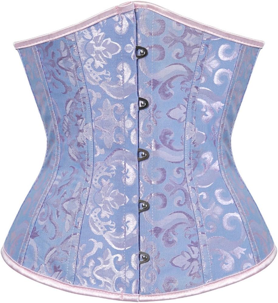 Zhitunemi Women's Lace Up Boned Jacquard Brocade Waist Training Underbust Corset