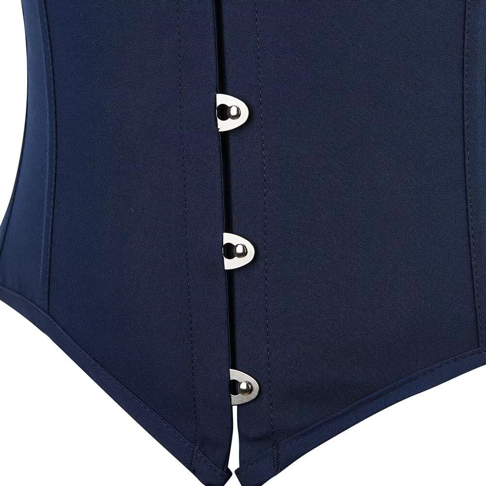 Jutrisujo Underbust Corset Top Bustier Women Lace up Boned Gothic Waist Trainer Fashion Plus Size