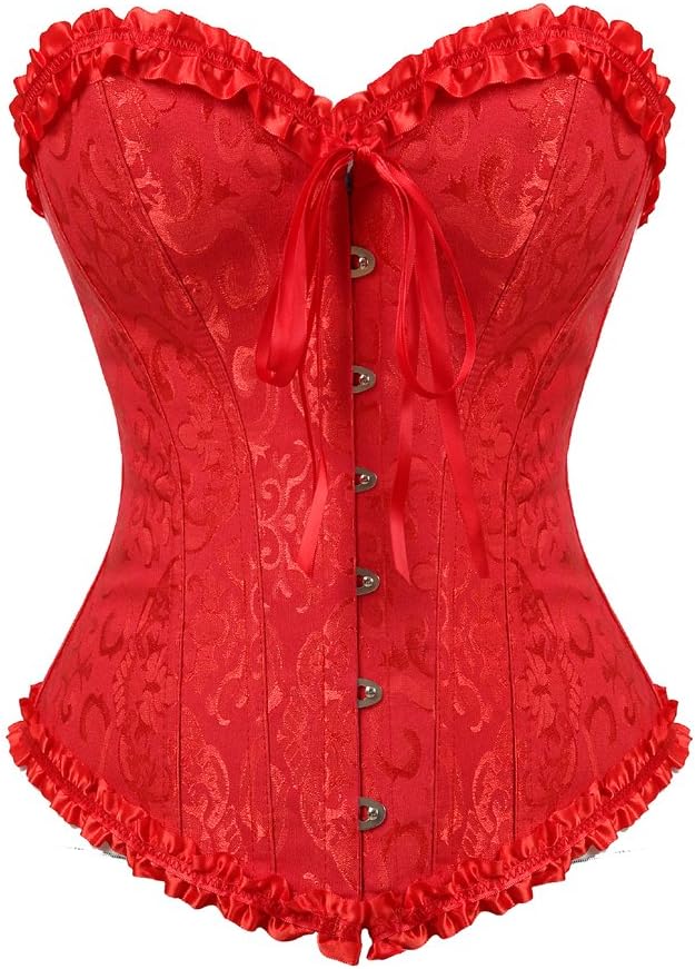 Zhitunemi Black Corset Top for Women Pirate Corsets Shapewear Steampunk Corset Overbust