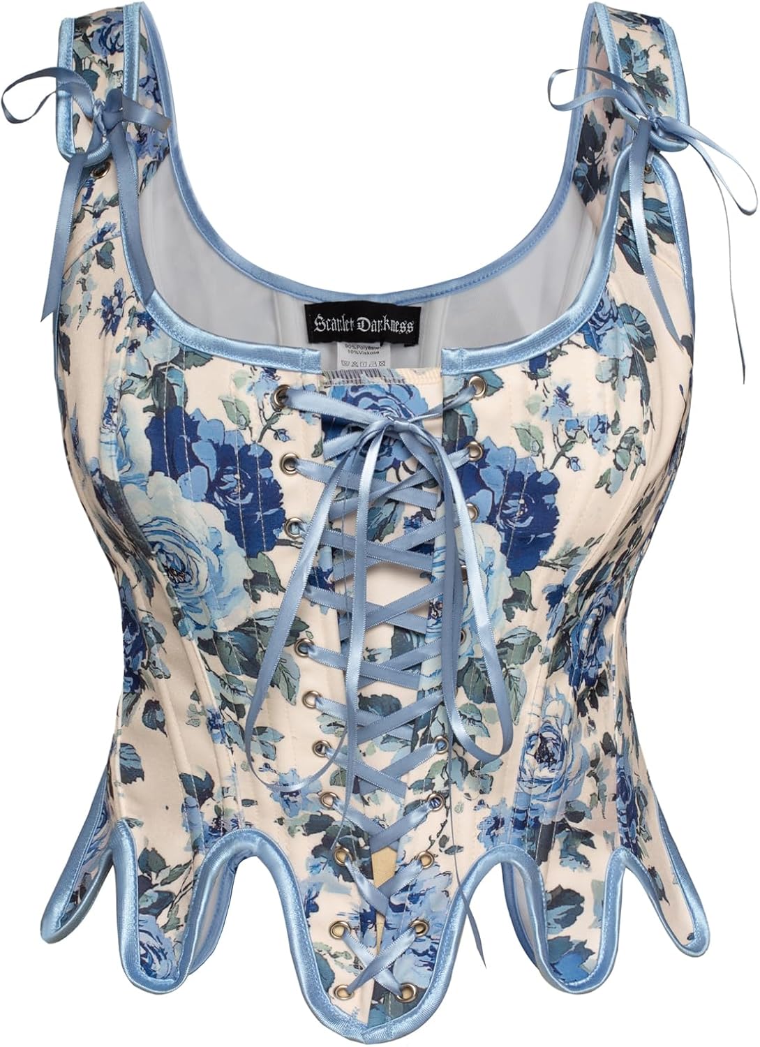 Scarlet Darkness Corset Tops for Women Renaissance Corset Floral Lace Up Bodyshaper Bustier