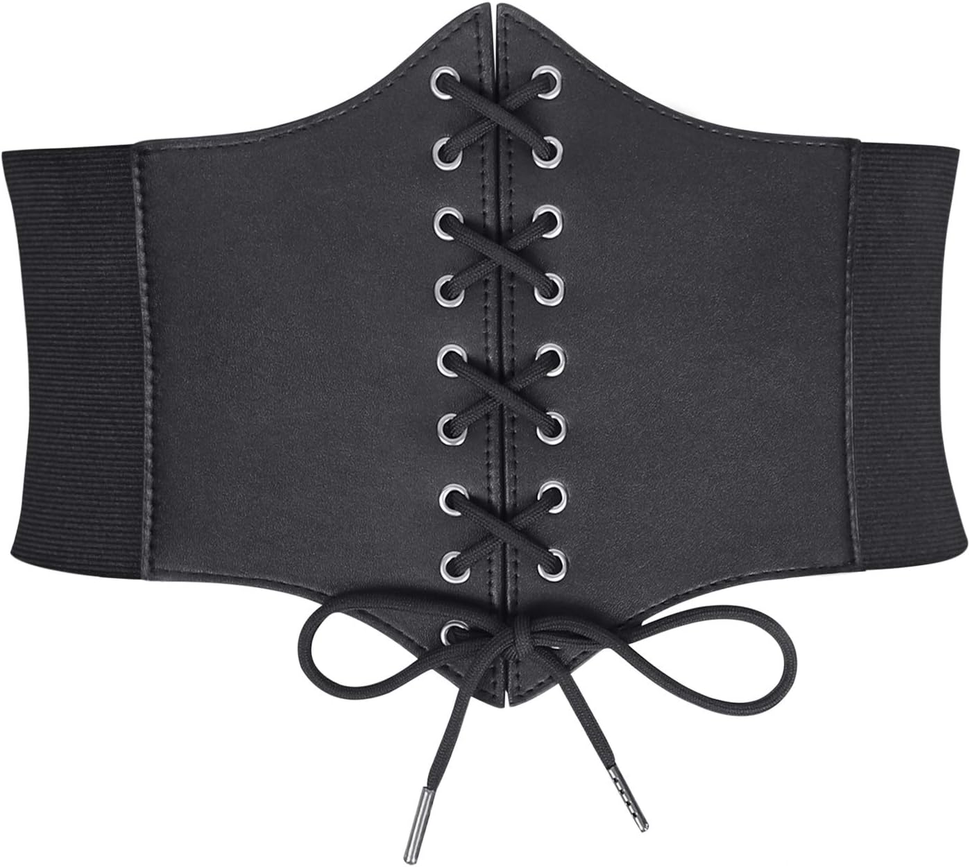 WHIPPY Women's Lace-up Corset Elastic Waist Belt, Tied Waspie Wide Belt for Women Halloween Costume