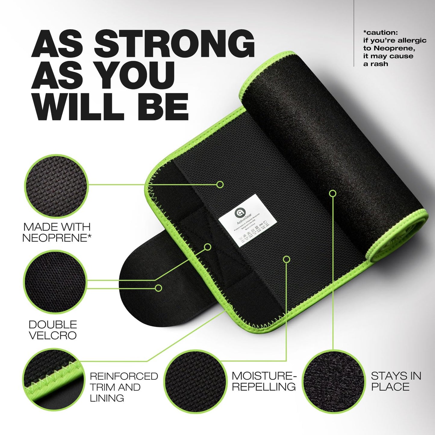 ActiveGear Premium Waist Trimmer & Trainer Belt for Men and Women - Sweat-Enhancing Slimming Wrap for Stomach, Adjustable Fit
