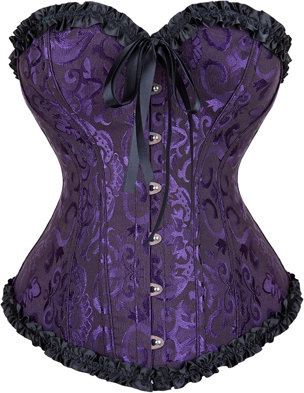 Zhitunemi Black Corset Top for Women Pirate Corsets Shapewear Steampunk Corset Overbust