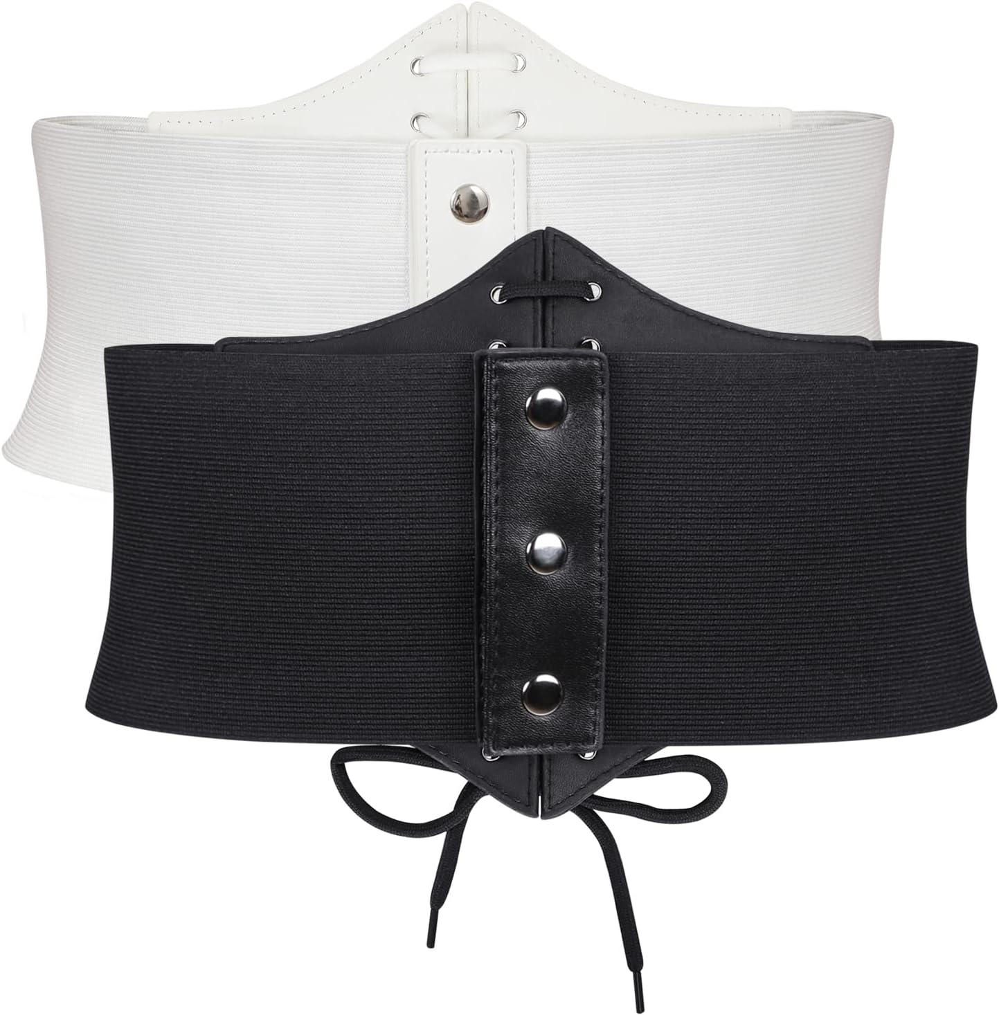 WHIPPY Women's Lace-up Corset Elastic Waist Belt, Tied Waspie Wide Belt for Women Halloween Costume