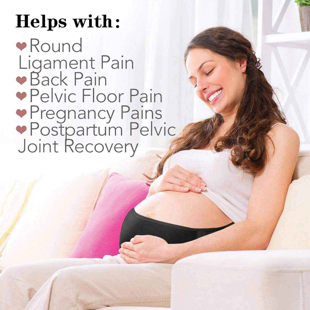 Belly Band for Pregnancy Maternity Belt Pregnancy Support Belt Bump Band Abdominal Brace Belt - Relieve Lower Back, Pelvic and Hip Pain (Black/One size)