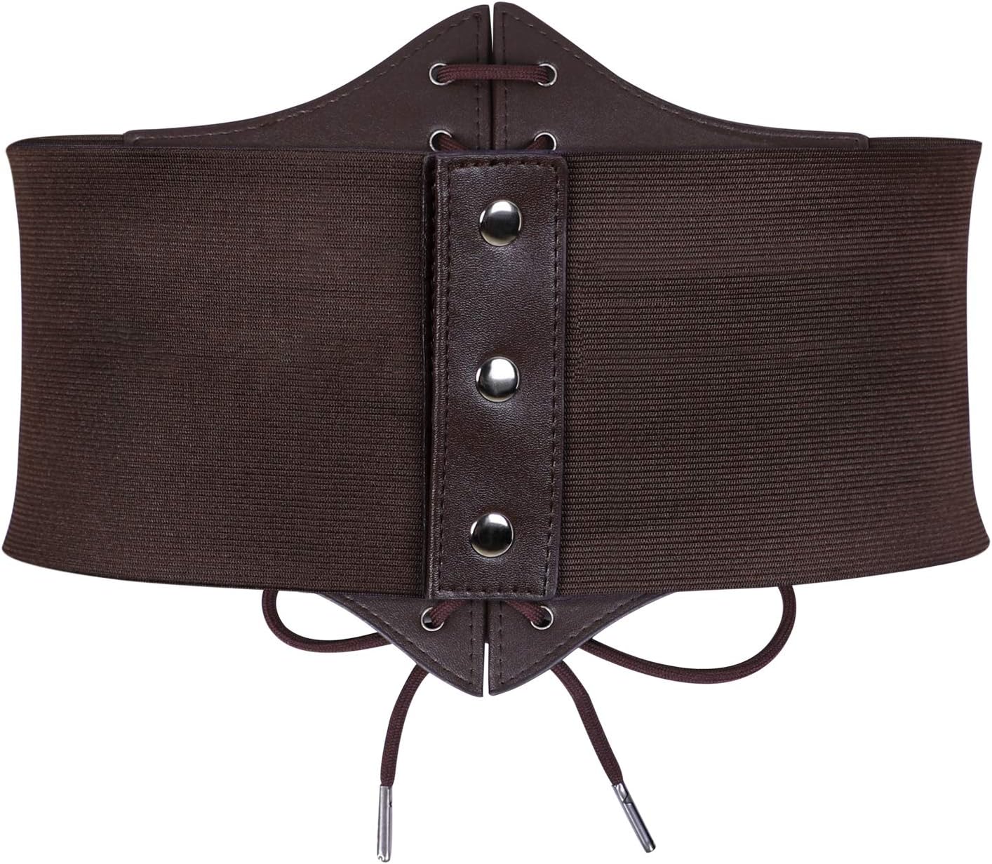 WHIPPY Women's Lace-up Corset Elastic Waist Belt, Tied Waspie Wide Belt for Women Halloween Costume