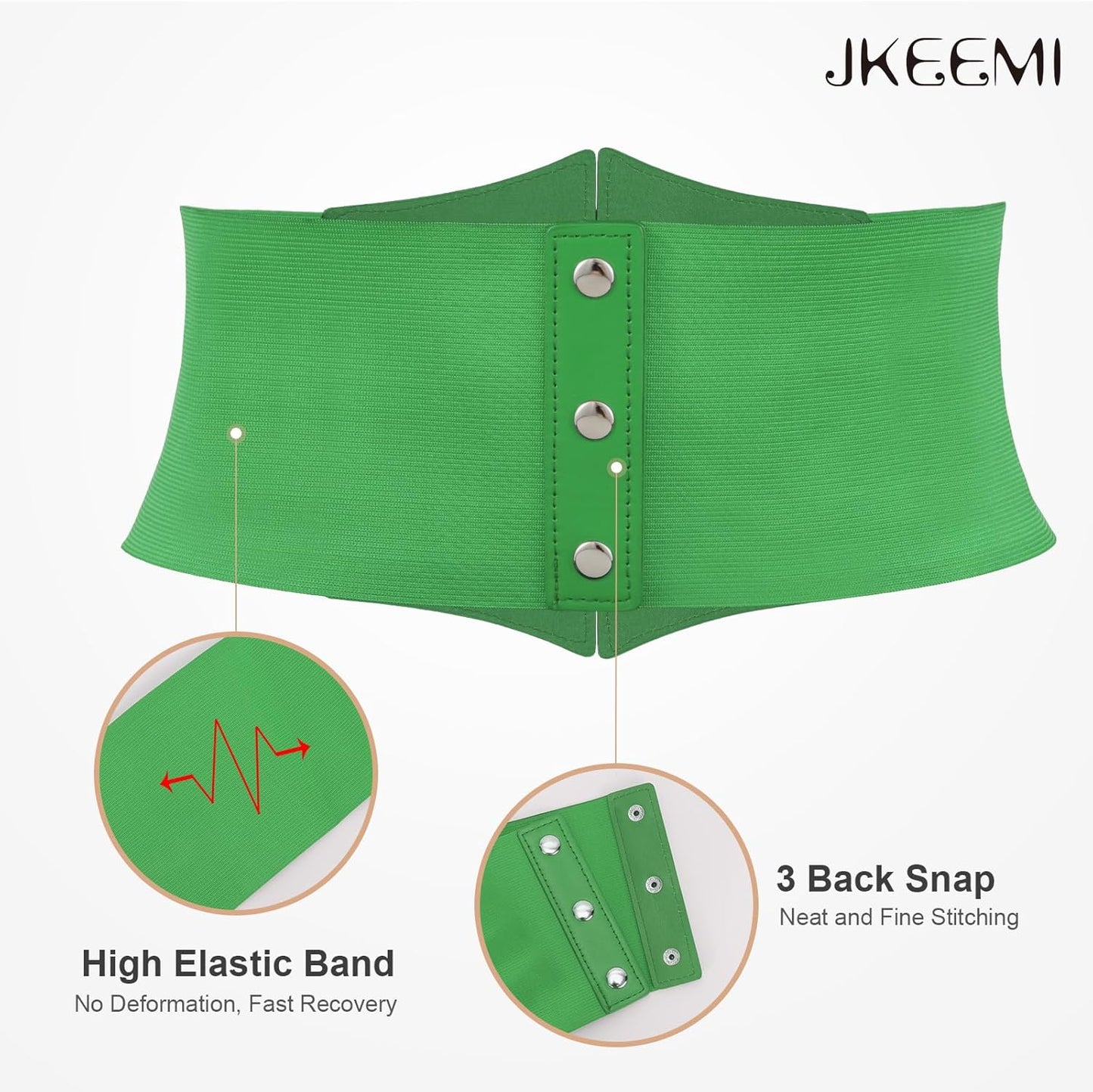 Women Corset Belt Metal O-Ring Heart-Ring Wide Elastic Waspie Waist Belt for Daily Cosplay Halloween Costumes