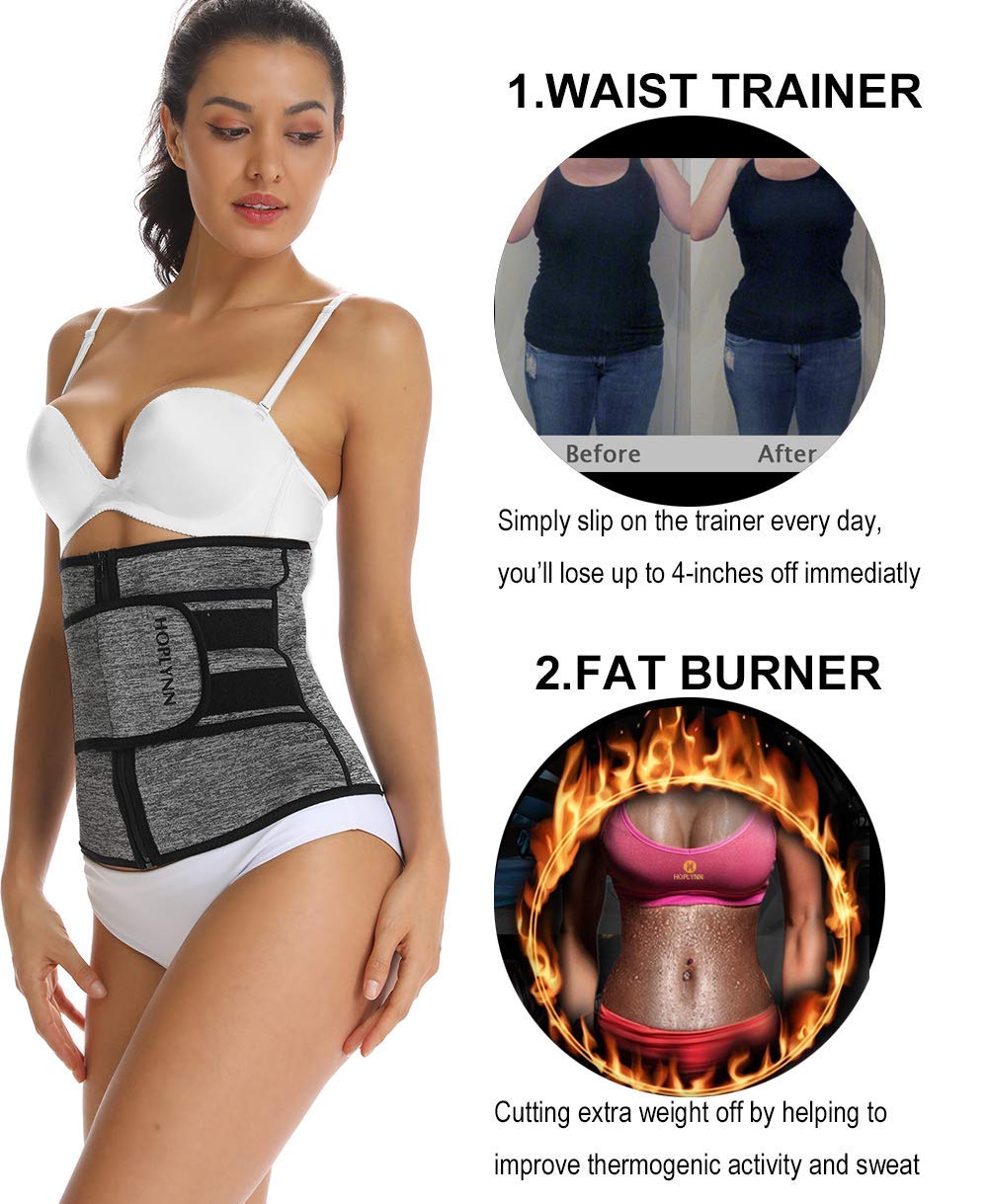 HOPLYNN Neoprene Sweat Waist Trainer Corset Trimmer Shaper Belt for Women