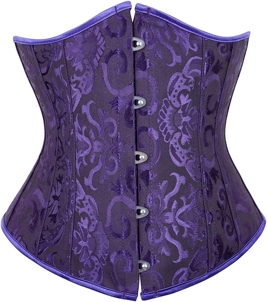 Kranchungel Underbust Corsets for Women Black Corset Top Waist Trainer Fashion Bustier Plus Size Corset