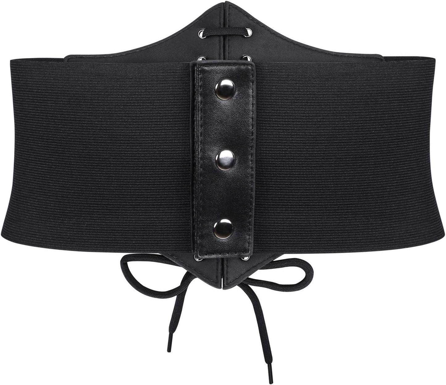 WHIPPY Women's Lace-up Corset Elastic Waist Belt, Tied Waspie Wide Belt for Women Halloween Costume