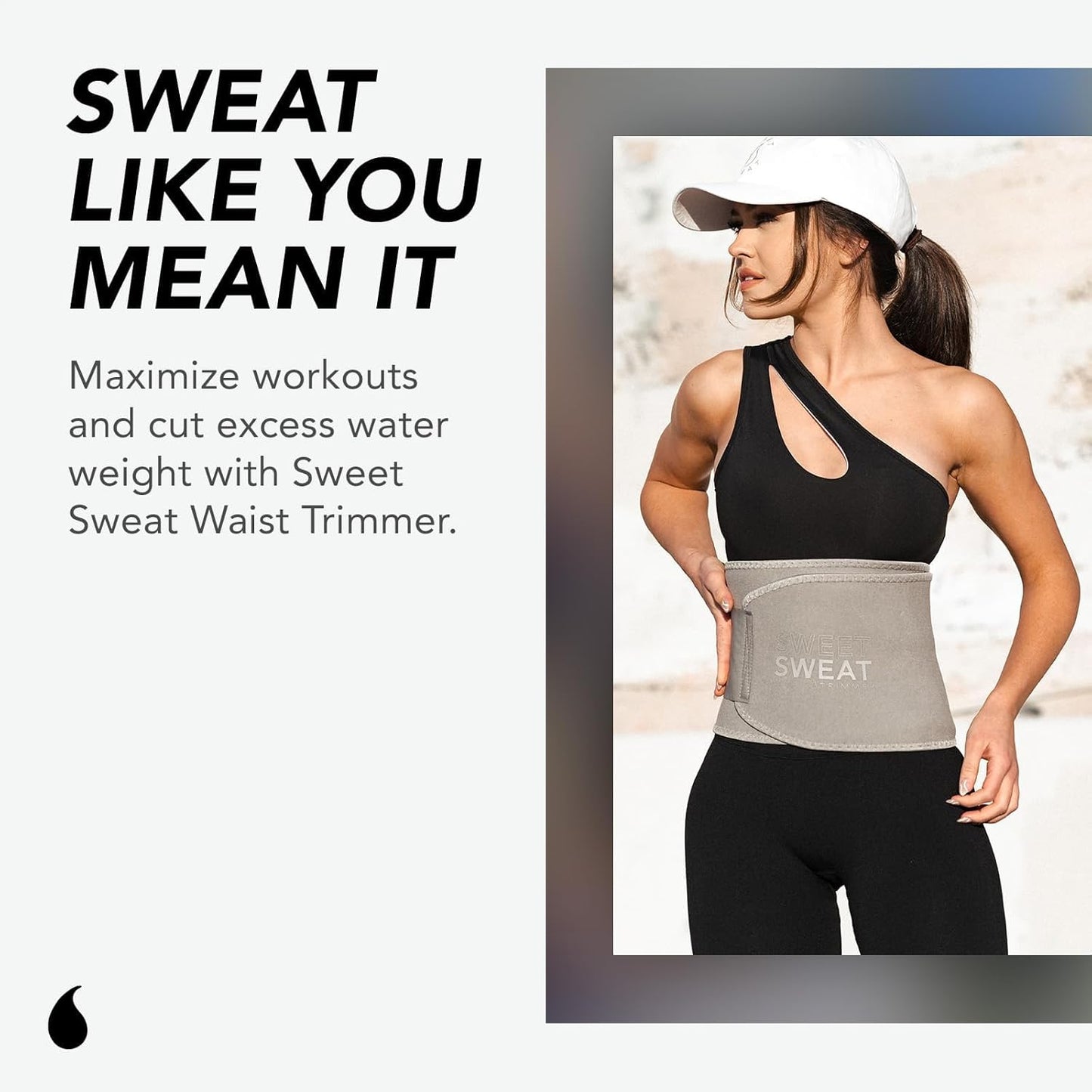 Sports Research® Sweet Sweat Waist Trimmer - Premium Sweat Enhancing Fitness Belt for Women & Men - 5 Adjustable Sizes